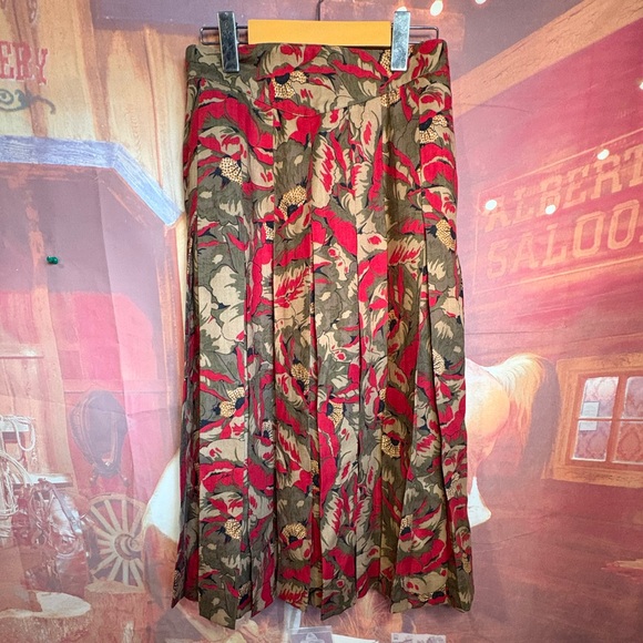 NWT Vintage Azner Reli Italian Wool Pleated Midi Skirt Hudson’s Bay 44 - Picture 2 of 9